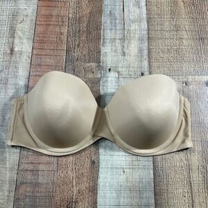 Maidenform Strapless Bra 40D Nude Convertible Underwire Smooth T-Shirt Bra